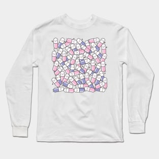 cute pills cartoon Long Sleeve T-Shirt